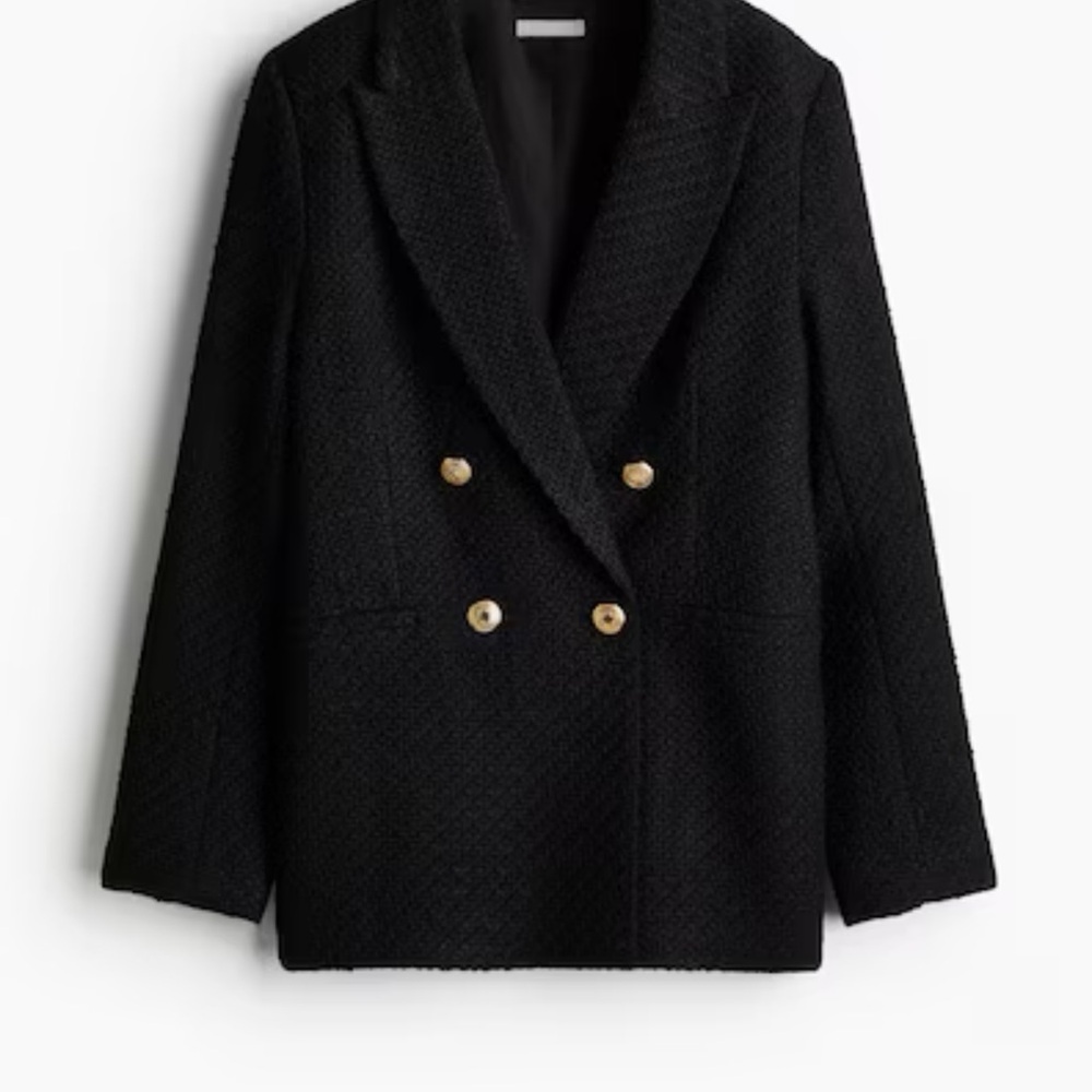 H&M Black Blazer with Notched Lapels